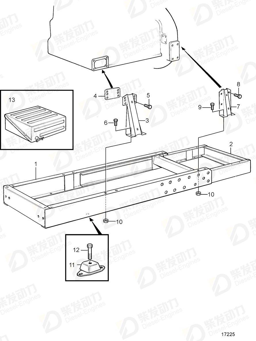 volvo penta Engine bracket 847801 Drawing volvo penta Engine bracket 847801 Drawing
